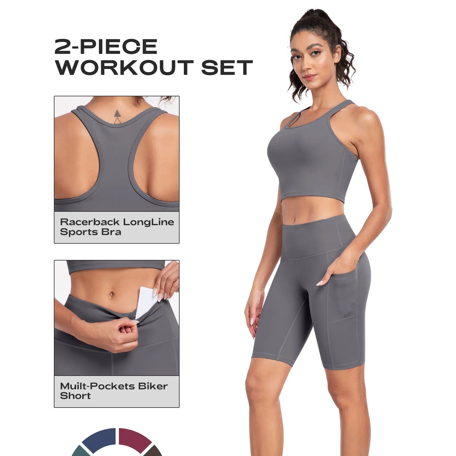 2 piece workout set-Dark Gray