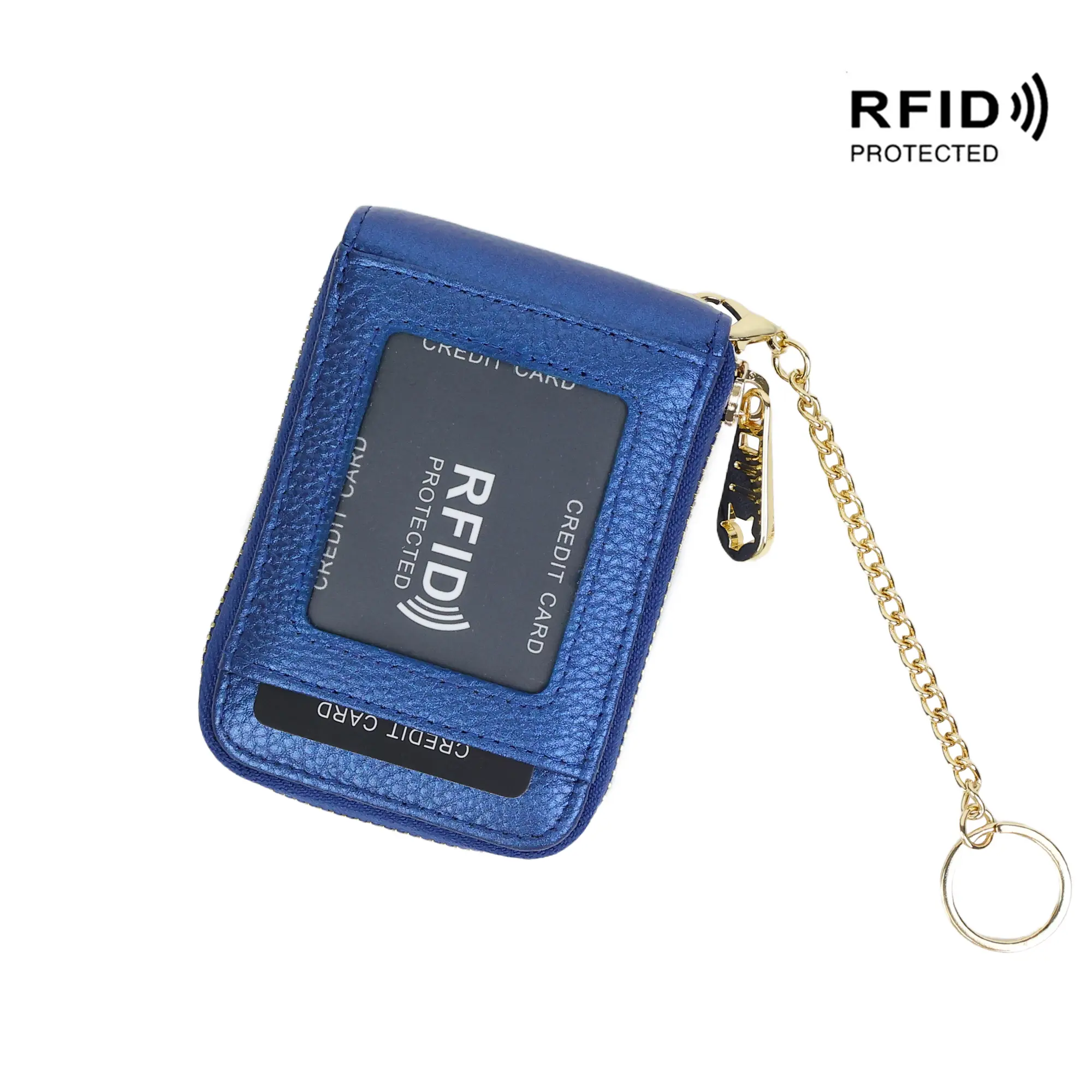 RFID Blocking Card Holder Wallet with Metal Chain Strap, Lightweight Design for Men & Women,  Genuine Leather Travel Wallet, Mens Wallet, Wallet For Women, Wallet For Men, Rfid Blocking Wallet Women, Wallets For Women, Card Holder For Women
