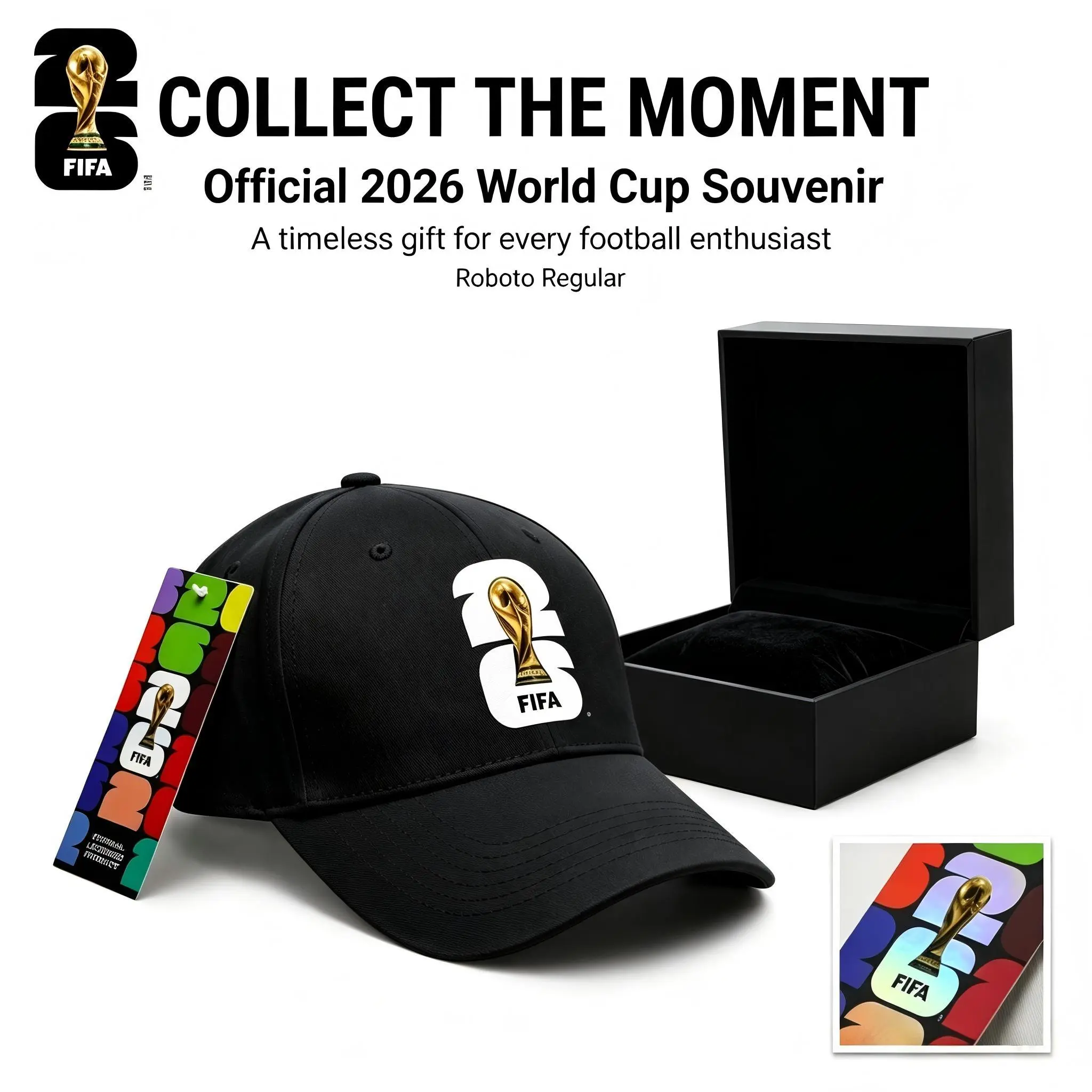 【Official FIFA World Cup Limited Edition】FIFA World Cup 2026 Trophy Silhouette Baseball Cap Adjustable | Soccer Fan Sports Hat for Men Women | Casual Outdoor Travel Cap | Fan Collection Gift Idea