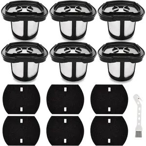 2284w Vacuum Filter Replacement for Bissell  Eraser Hand Vacuum 2284W, 2390A, 2390, 2389, 2579, Part # 1614212, 1614203, 1614204, 6 Vacuum Filters, 6  Filters