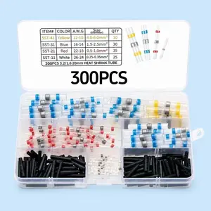 300PCS Solder Seal Wire Connectors - Waterproof Heat Shrink Butt Connectors with Self‑Solder Function for Marine, Automotive, Stereo Applications, Corrosion‑Resistant, Insulated Electrical Wire Terminals, Heavy‑Duty Quick Splice Wiring Connectors