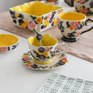 50 Fuya Life Series Ceramic Tableware Set, Farmhouse Style, Durable & Easy Clean, Ideal for Home & Gifts, Multiple Sizes Available