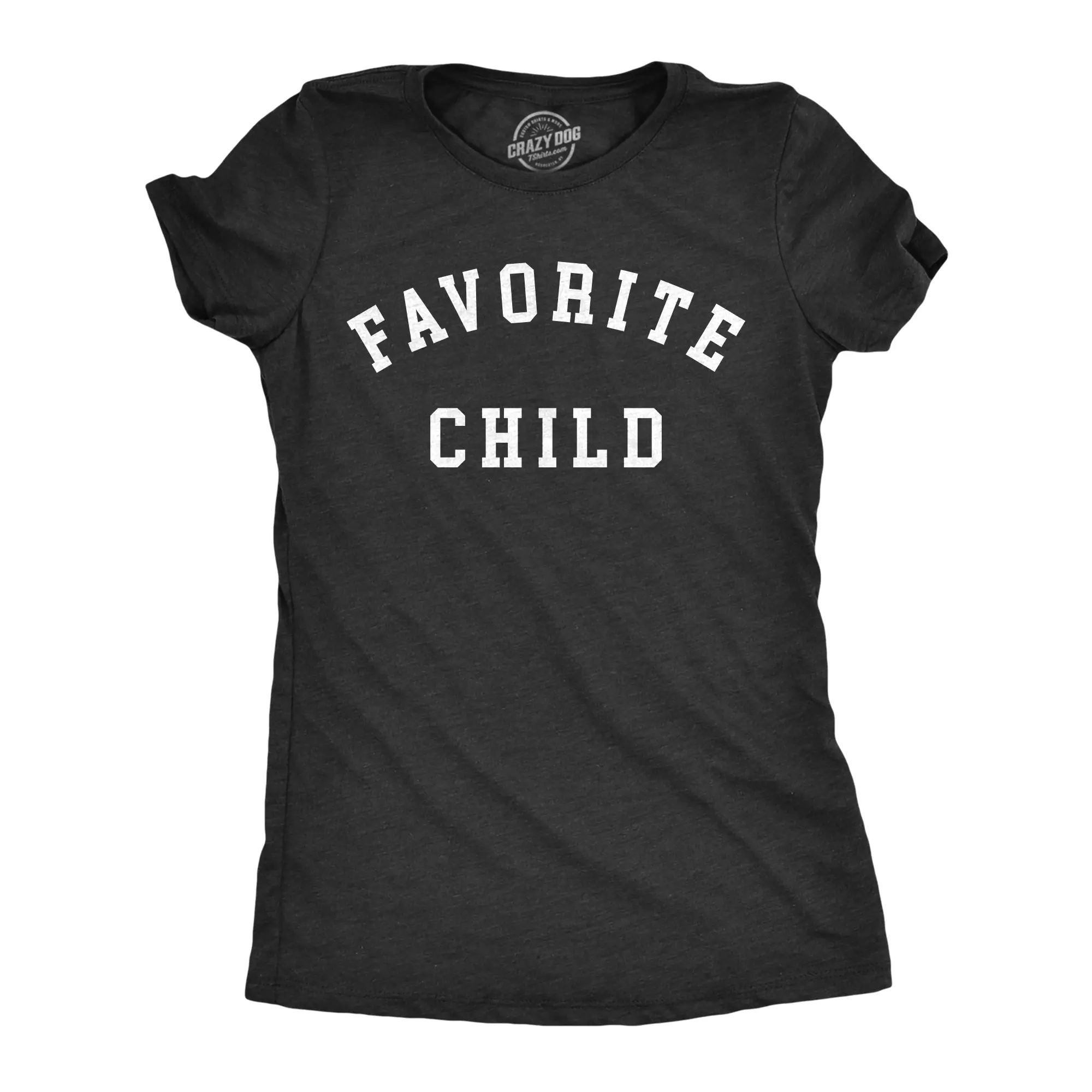Womens Favorite Child T Shirt Funny Best Sibling Family Brother Sister Joke Tee for Ladies Funny Womens T Shirts Cute Vintage Fashion Casual Ladies T-Shirt Gift Sister Tops for Women Funny Brother Top Women's Black -