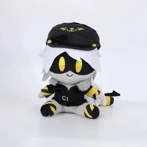 Murder Drones S Plush Toy - 22CM Cute Cartoon Animation Doll with Black Cap & Yellow Eyes for Imaginative Play