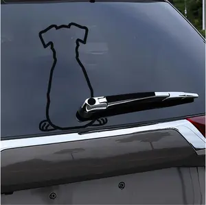 Cute Dog Rear Windshield Wiper Sticker, Waterproof Lovely Puppy Moving Tail Sticker Auto Rear Wiper Decal, Funny Dog Decal Exterior Decor for Car Windshield Window (Black)