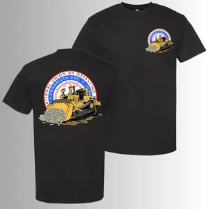 National Union Operating Engineers Bulldozer T-Shirt, 2 Sides, Heavy Equipment Operator Graphic Tee