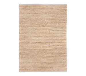 Ox Bay White St riped Jute/Chen ille Indoor Rug , 7'9" x 9'9 "