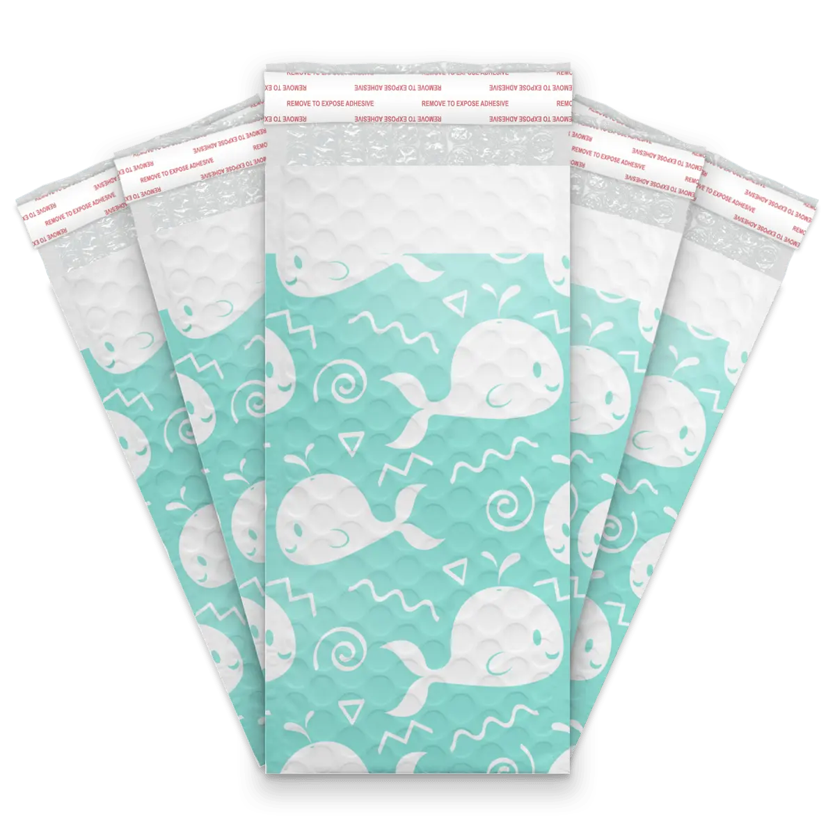 4x8 Blue Whales Self Seal Poly Bubble Custom Padded Bags Poly Mailers – Shipping Bags for Small Business