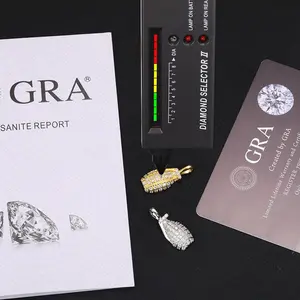 S925 Silver Synthetic Moissanite Grenade Pendant Punk Hip Hop Creative Streetwear Necklace