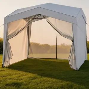 10x10 Pop Up Canopy Tent, Heavy-Duty, 4 Detachable Sidewalls Mesh Netting, UPF50+, Portable Wheeled Bag summervibes