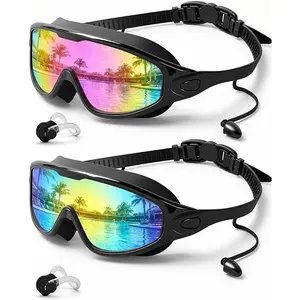 Rantizon Swim Goggles 2 Pack, Wide View Anti Fog&UV Swimming Goggles for Adults, No Leaking Swim Glasses for Men Women Kids #Summervibes
