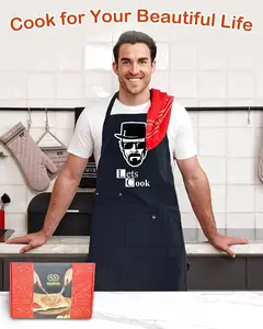 Funny Cooking Apron for Men with Pockets | BBQ Kitchen Chef Apron | Fathers Day Birthday Gift for Dad Husband Grandpa