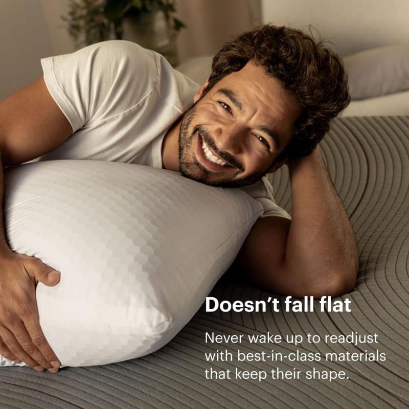 Harmony Pillow - Standard - Medium, Greatest Pillow Ever Invented, 360º Hex Grid & Talalay Latex Core - No Pressure Support, Stays Cool, Luxurious Comfort