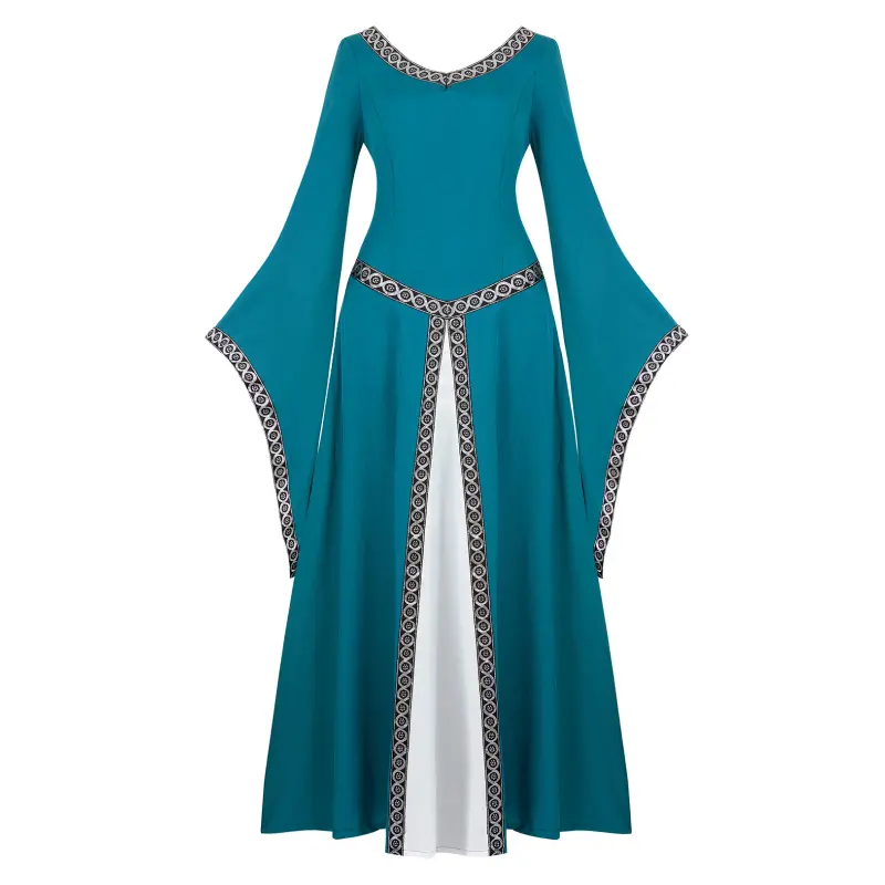 green and purple medieval dress Stained Blackberry Kirtle Dress L main image 1