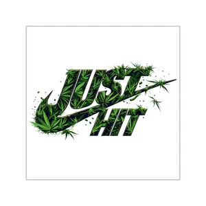 Just Hit weed leaf graphic Sticker | Square vinyl sticker