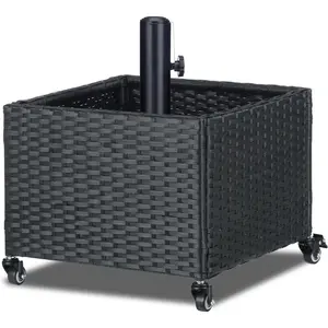 Umbrella Stand Outdoor Base with 4 Wheels Heavy Duty Patio Umbrella Planter for Garden Backyard Deck Poolside