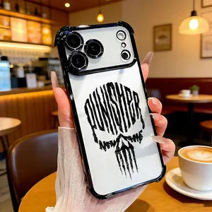 Skull Punisher Phone Case， Gothic Grungy Style for iPhone 17 16 15 14 13 12 11 Plus Pro Max. A3