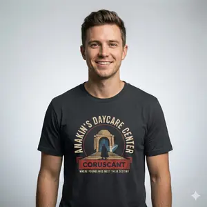 Anakin's Daycare Center Coruscant Funny Graphic T-Shirt -  Sci-Fi Fan Gift Unisex Tee