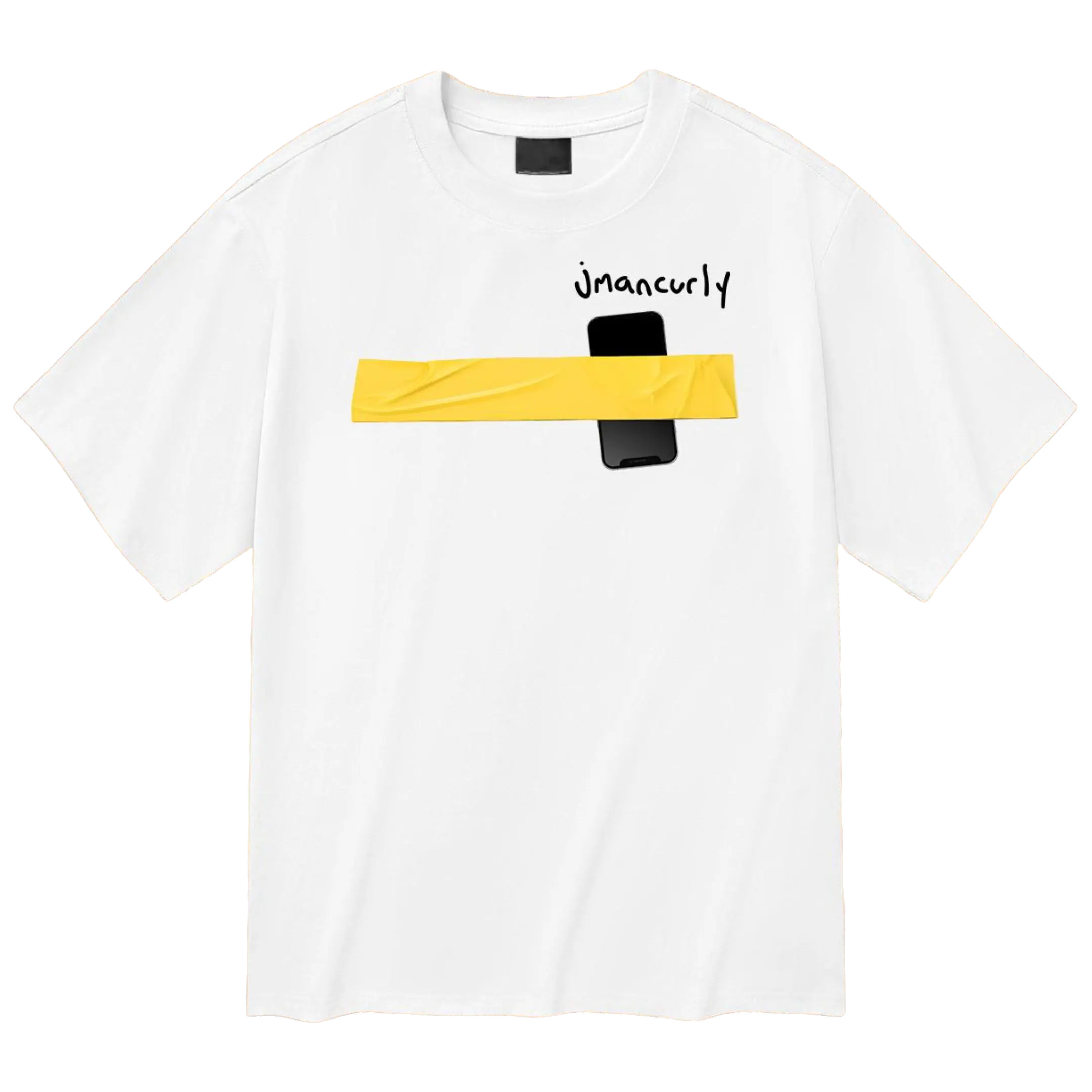 Jmancurly Yellow Tape T-Shirt, Yellow Tape Phone Shirt, Jmancurly Merch, Yellow Tape Tee, Jmancurly Phone Shirt Cotton Fabric, Classic Graphic TShirts