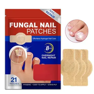 21PCS per box Hydrogel Fungal Nail Patches Set, Night Nail Health Care Patch Toenail Treatments Supplies, Comfort Nail Repair Protecting Nails Daily Care Manicure Kit for Men Women Restores Damaged Nails, Appearance of Discolored & Other Nail Problems