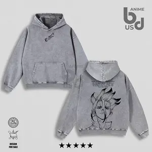 Senku Ishigami - Dr. Stone Hoodie Wash, Oversize Unisex Cotton, Double Printed Anime Graphic Tee, Streetwear Merch for Fans