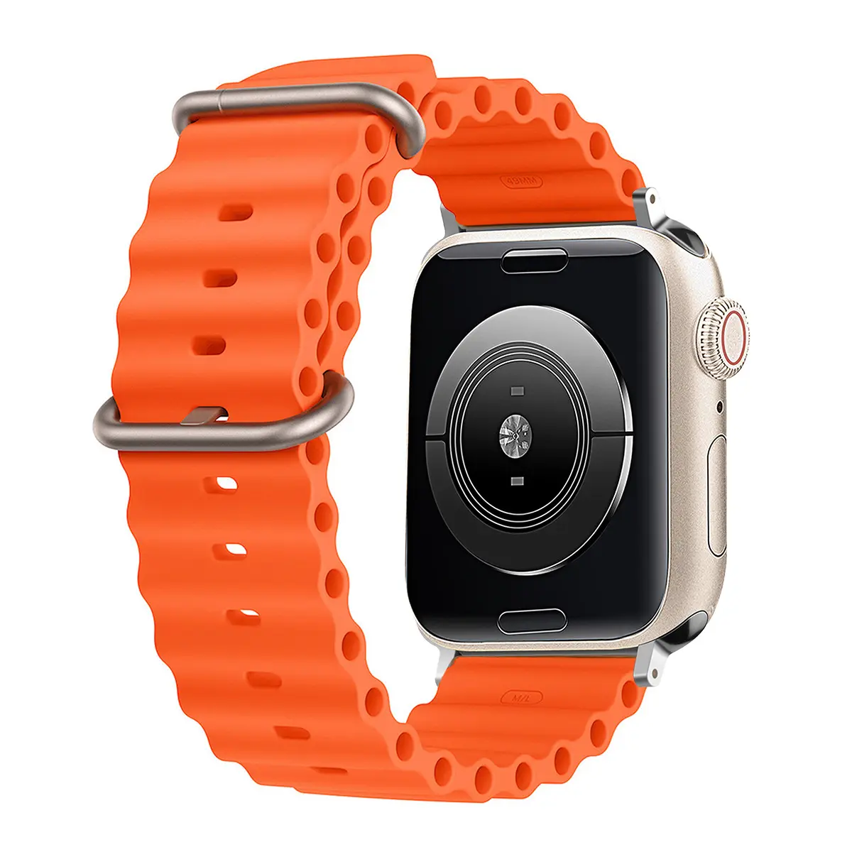 Ocean Band Compatible with Apple Watch Ultra Bands 49mm 46mm 45mm 44mm 42mm Adjustable Silicone Sport Strap for Iwatch Series 1-11 Se Smartwatch Strap Smart Watch Straps, Wearable, Accessories