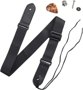Simple Black Adjustable  Metal Hook Ukulele Strap   Straps (Black)
