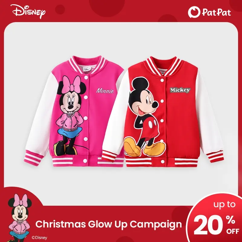 【Christmas Gift】PatPat Disney Kids Jacket - Minnie, Mickey, Stitch, Frozen Elsa, Marvel Designs - Soft & Comfortable Button-Up Color Block Sweatshirt for 2-14 Years - Cute, So Adorable, Fun & Playful Loo