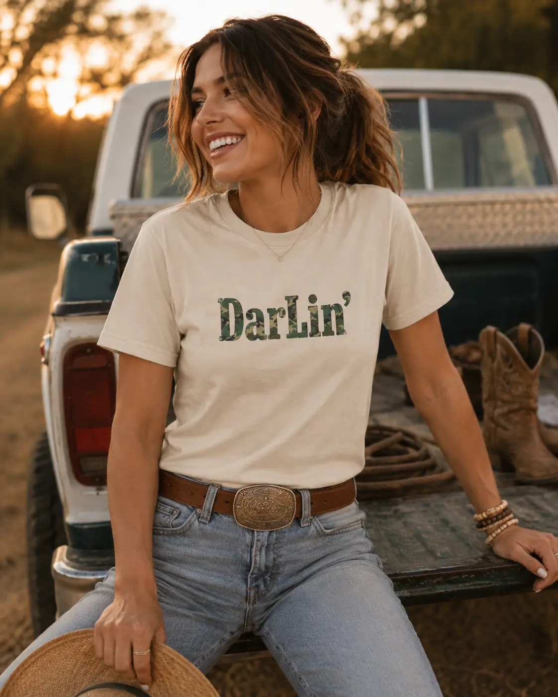 DarLin' Camo Unisex T-Shirt | Graphic Crewneck Tee | Gift