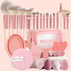 Makeup tool set, 36pcs set of makeup tools, including storage bag, soft brush, beauty sponge, powder puff, face cream puff, multi-functional makeup tool kit for beginners, suitable for daily outdoor use, Perfect Christmas Gift for Makeup Lovers Multi-Func
