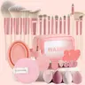 DUAIU 36Pcs Beginners Makeup Brushes Multi-Pack with Storage Bag - Soft Bristles, Beauty Sponge, Mini Powder Puff, Face Cream Puff, Portable Tools for MUA, Holiday Gift, Flawless Finish Daily-Travel Use