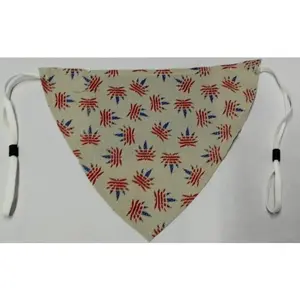 100% Linen Fabric Facial Hankerchief in Colorful Hemp Print with Ear Loop+filter