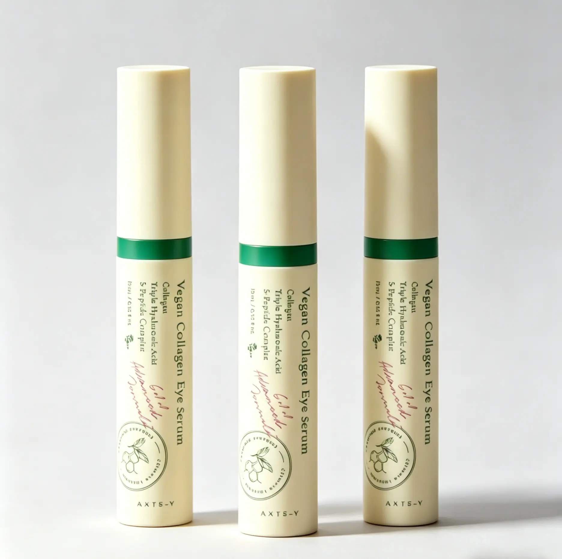 AXIS-Y Vegan Collagen Eye Serum, 3-Pack | Under Eye Brightener for Dark Circles & Bag Treatment with Peptides & Triple HA Hydration for All Skin Types, Eye Care Product