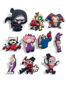 10pcs/14pcs/28pcs/56pcs Magic Number Circus PVC Cartoon DIY Shoe Buckle Decorations, Shoe Embellishment Set, Shoe Charms, Shoe Accessories, Classic Sandals for Family Gatherings, Christmas Party Gifts