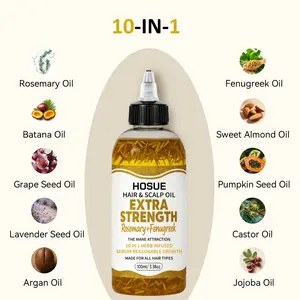 3.4 Oz Fenugreek Hair Oil 10-in-1 Blend with Rosemary, Batana, Moroccan and Pumpkin Seed Oils, Nourishing Scalp and Hair Care Oil for Softer Strands, Father's Day Gift