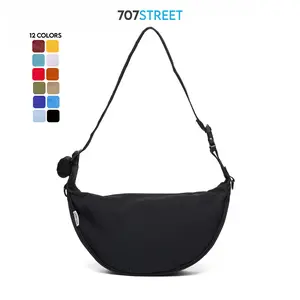 707 Street Medium Crescent Bag 2026 viral for Women Nylon Crossbody with D-Rings & Card Holder
