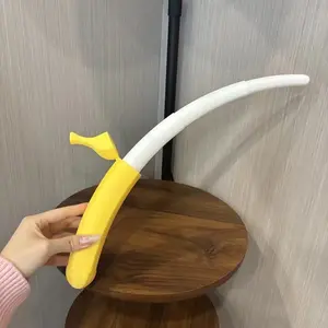 Banana Stretch Sword Toy Creative 3D Printed Simulation for Pranking Children Boys Samurai Sword Stress Relief Small Toy Unique Design