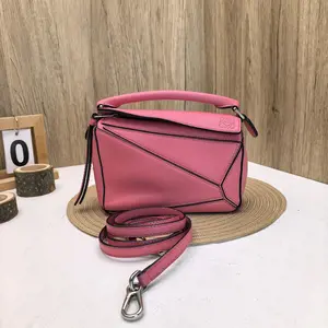 Pre-owned Loewe Mini Puzzle Bag in Pink Geometric Patchwork 866