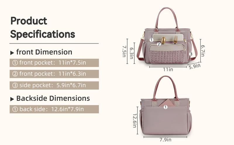 HSHRISH Insulated & Leak - Proof Lunch Bag For Women - Ideal for Work, Picnics