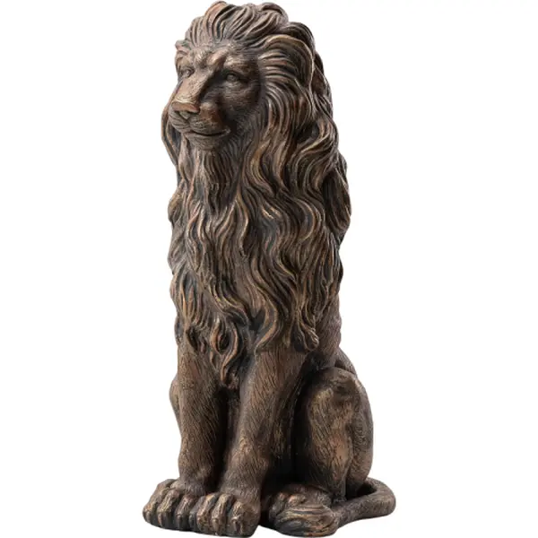 20.5 Inch Lion Garden Statue, Realistic Resin Guardian Lion Sculpture, Outdoor Decorative Ornament for Villa, Lawn, Park, Patio and Landscape