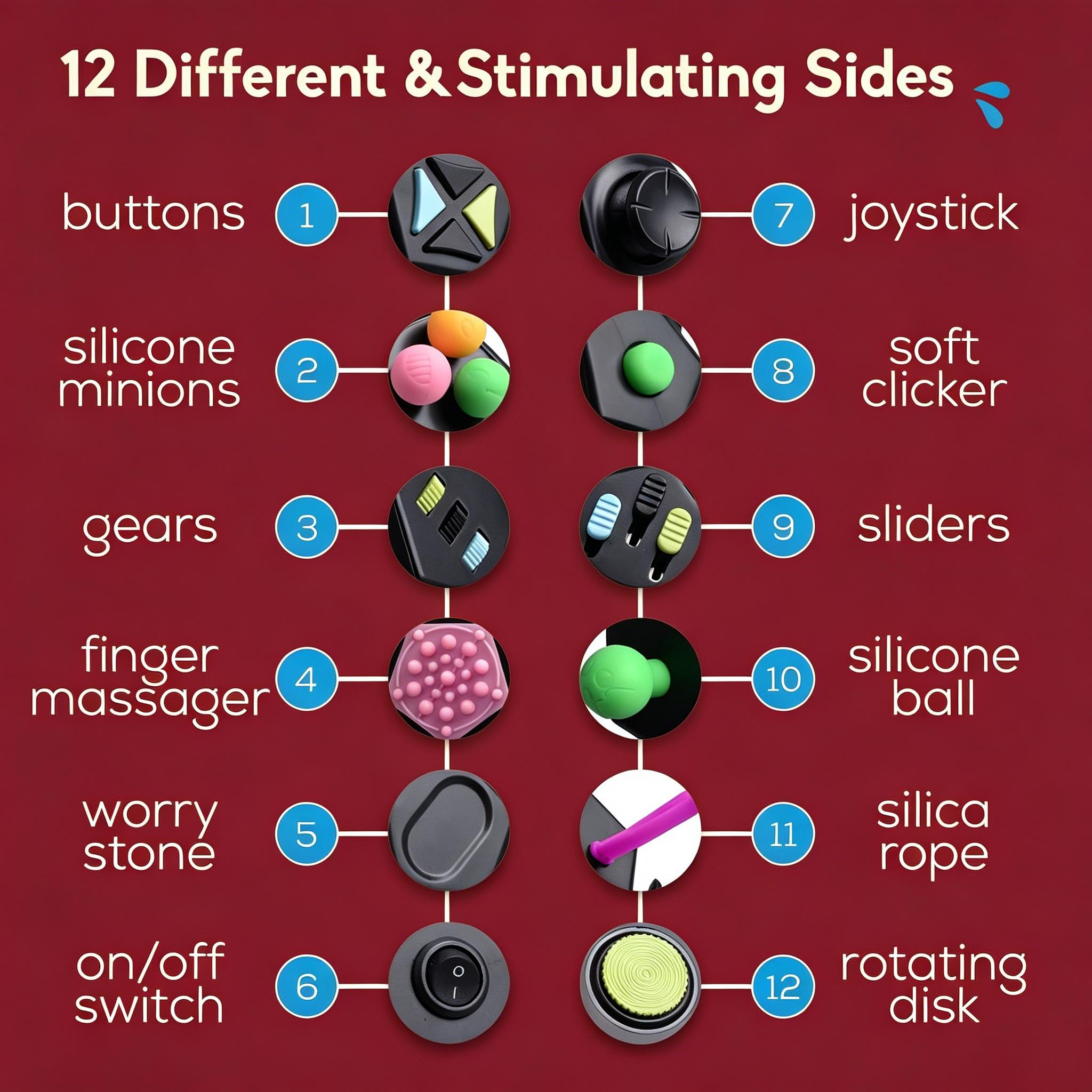 6-Sided Infinity Stress Relief Cube for Adults & Kids | Improves Focus & Mindfulness, Silent & Audible Modes, Portable with Carry Case