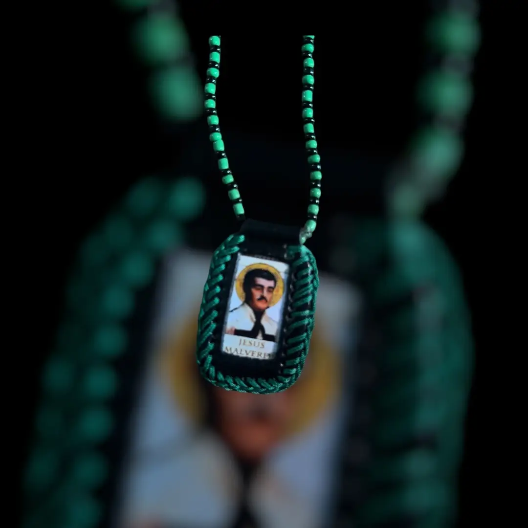 Brand New Religious Malverde Rosary with Colorful Beads - Perfect for Prayer