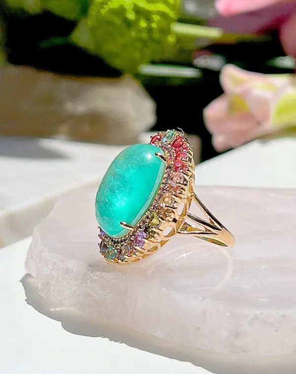 Fusion Tourmaline Ring with coloured Zirconias