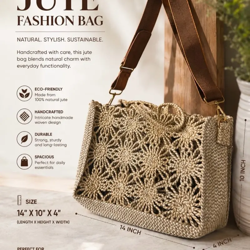 Naturegren Jute Gift Bag – Reusable Burlap Tote for Grocery Shopping, Beach, Farmers Market & Everyday Use