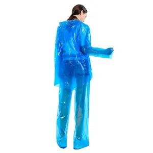 Reusable Raincoat Dust-proof, Water-proof and Dirt-proof Split Raincoat Blue Protective Workwear Raincoat Rain Pants Suit Outdoor Protective Clothing