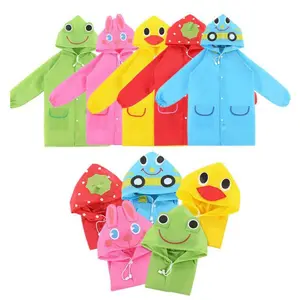 Cartoon Children Raincoat Non-Disposable Waterproof Rainproof Student Rain Poncho Animal Shape Kids Outdoor Travel Unisex Reusable Lightweight