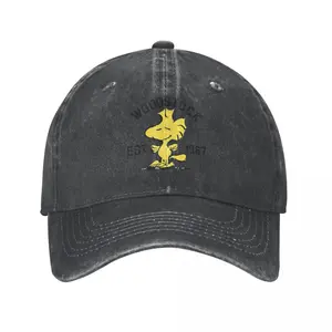 Peanuts Woodstock Snoopy Baseball Cap Vintage Distressed Denim Washed Snapback Hat Men Women Outdoor Workouts Adjustable Cap Hat