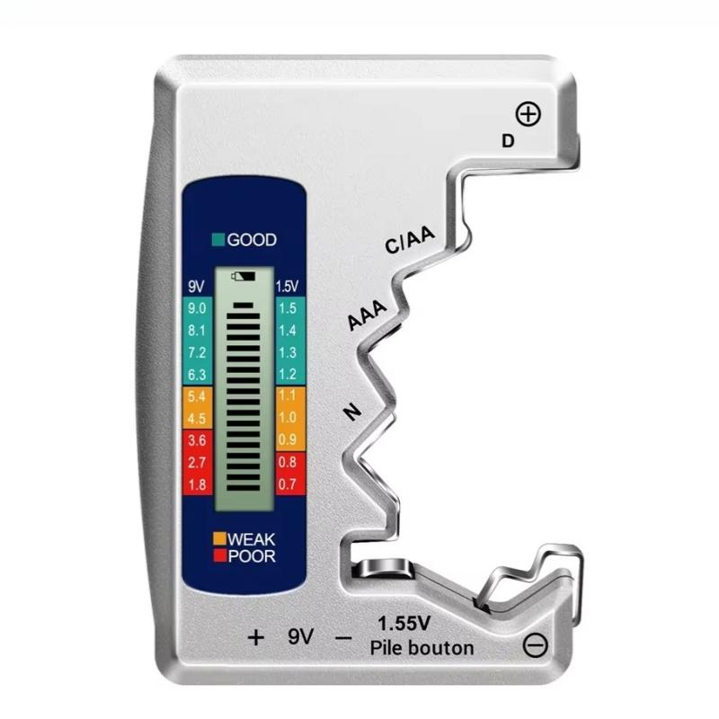 Battery Tester with LCD Display | Digital Checker for AA AAA C D N 9V 1 ...