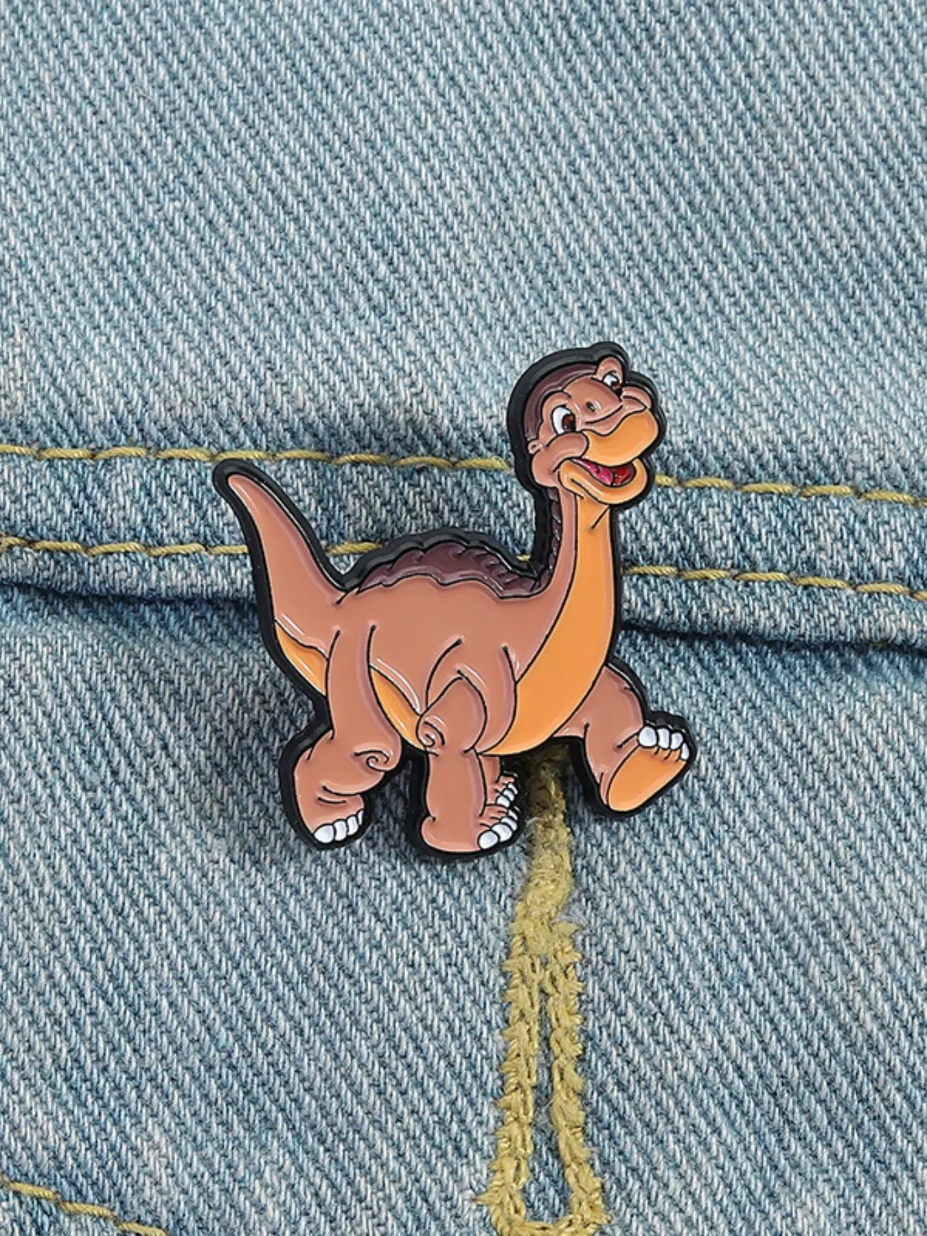 Cute Cartoon Dinosaur Enamel Brooch, Adorable Animal Alloy Pin for Bags and Clothing, Unique Jewelry Badge Accessory, Fashion Accessory Brooch Pins