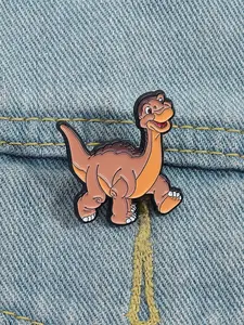 Cute Cartoon Dinosaur Enamel Brooch, Adorable Animal Alloy Pin for Bags and Clothing, Unique Jewelry Badge Accessory, Fashion Accessory